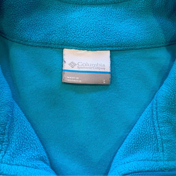 Columbia Men’s 1/4 Zip Fleece Pullover Aqua Lightweight Three Season Size Large - Picture 3 of 4